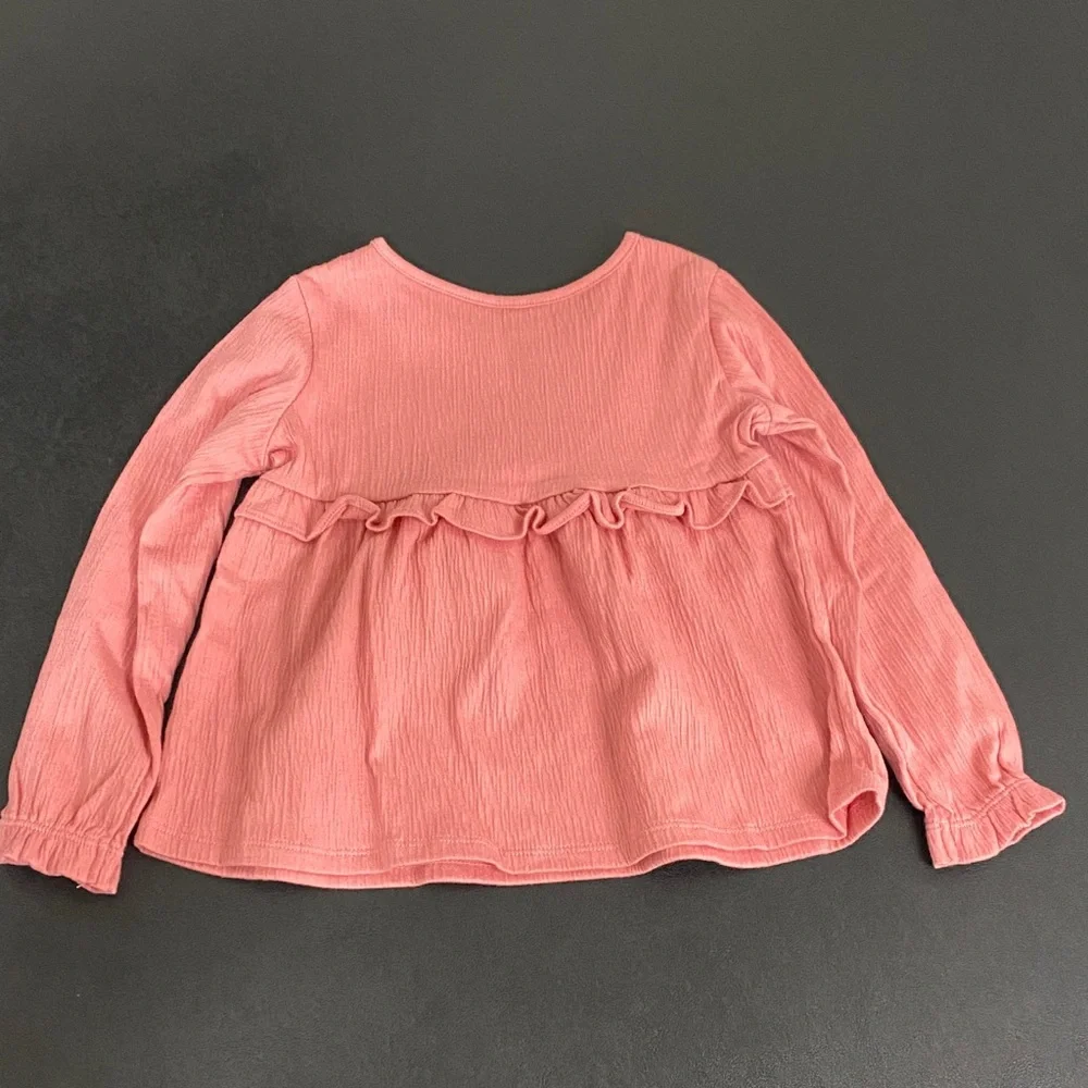 The Children’s Place Toddler Girl’s Long Sleeve Ruffled Top Tee T-shirt